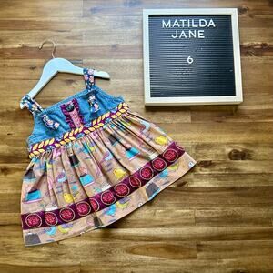 Matilda Jane Paint By Numbers Blue Turtledove Floral Cotton Sleeveless Knot Top